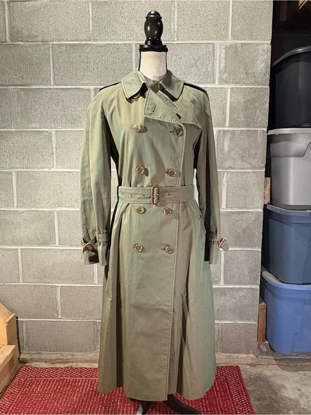 Burberry trench coat.